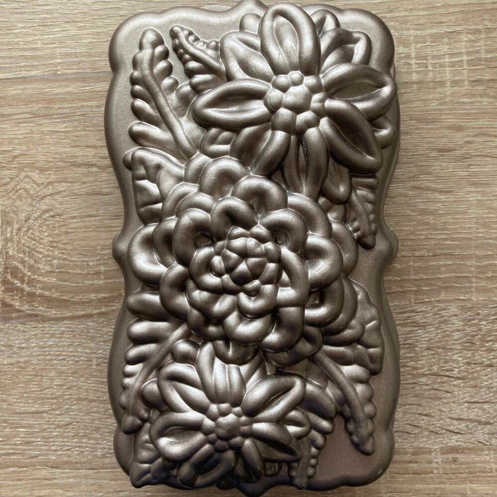 Nordic Ware Floral Bundt Pan in Metallic Gold